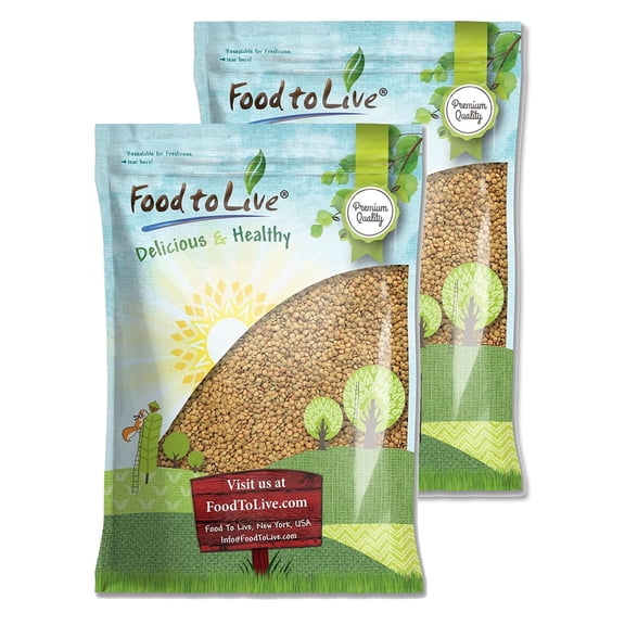 Whole Green Lentils, 25 Pounds Sproutable, Kosher, Raw, Vegan by Food to Live