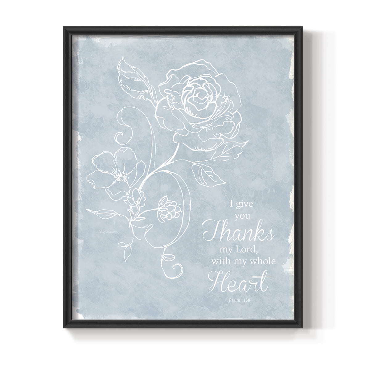 Whole Heart Framed Print in Black Solid Wood 16 x 20 Framed Print