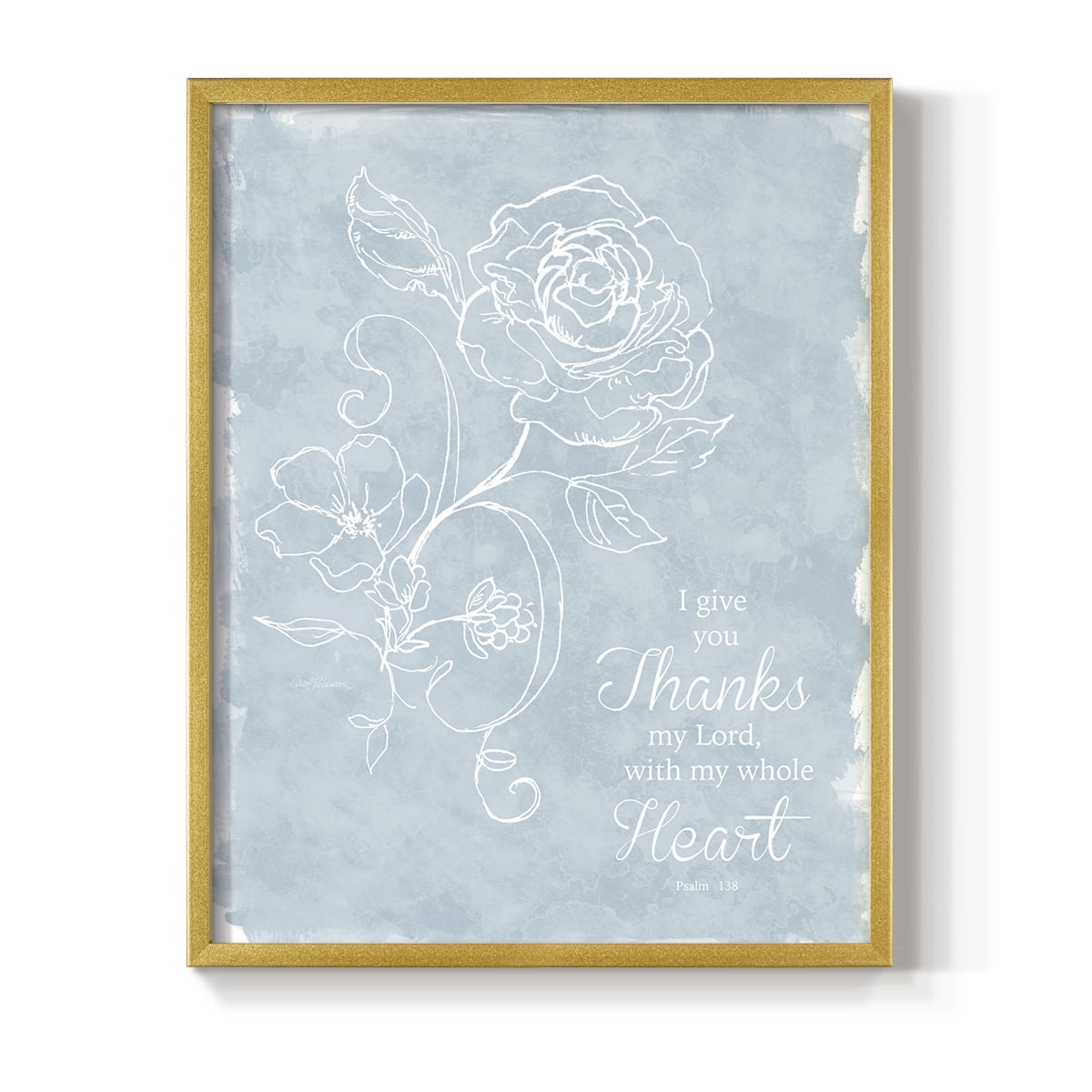Whole Heart Framed Print in Gold Solid Wood 16 x 20 Framed Print