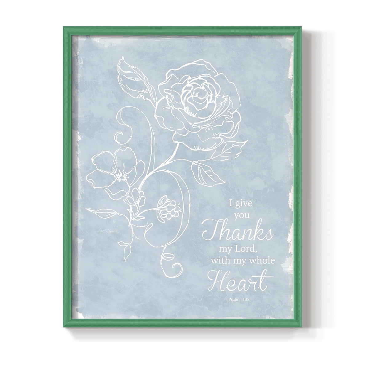 Whole Heart Framed Print in Green Solid Wood 11 x 14 Framed Print