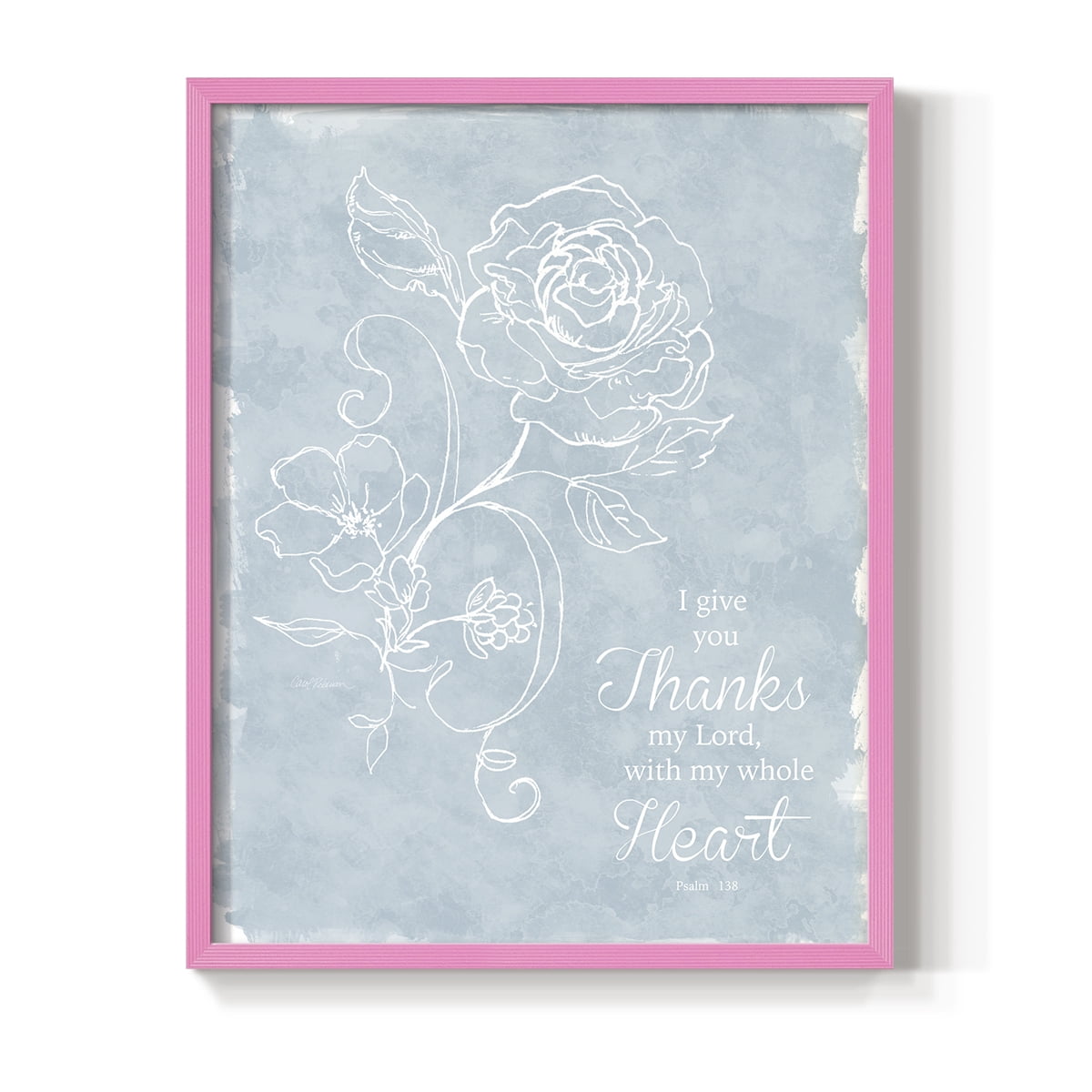 Whole Heart Framed Print in Pink Solid Wood 11 x 14 Framed Print