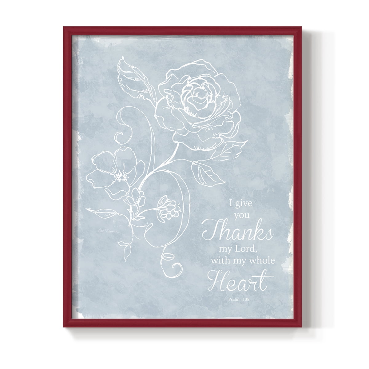Whole Heart Framed Print in Red Solid Wood 8 x 10 Framed Print