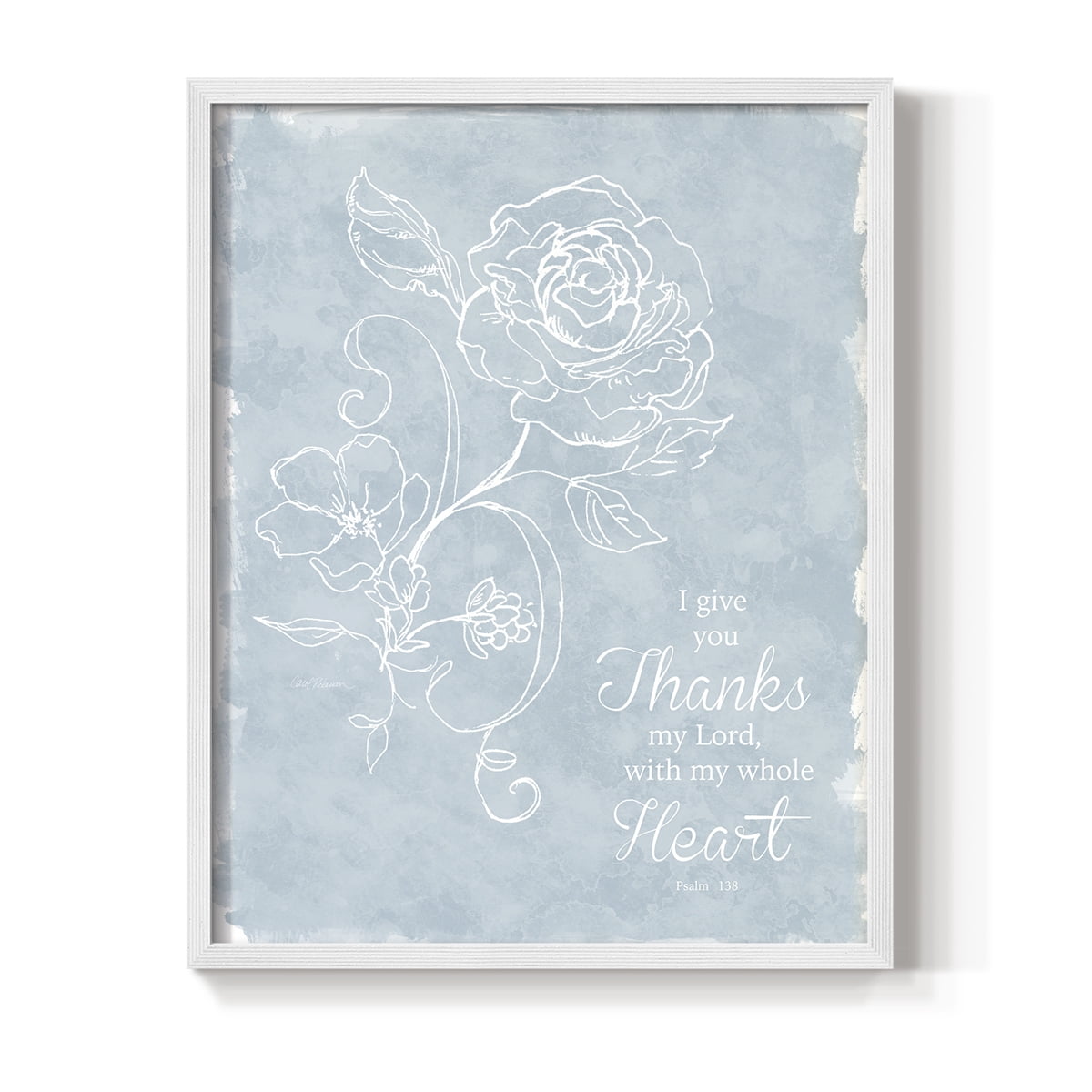 Whole Heart Framed Print in White Solid Wood 11 x 14 Framed Print