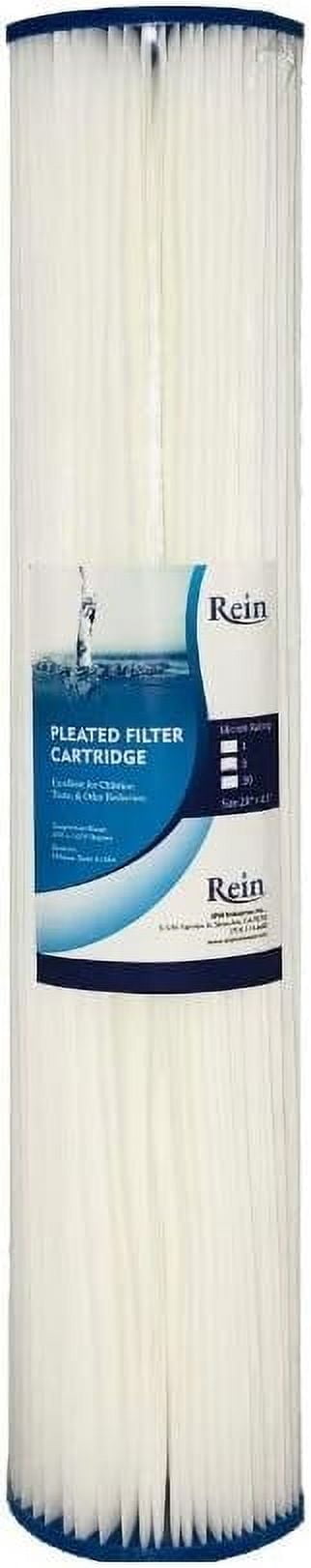 Whole House 20" x 4.5" Pleated Sediment Filter Replacement Cartridge 1 Micron - Compatible with ECP5-BB, AP810-2, HDC3001, CP5-BB, SPC-45-1005, ECP1-20BB