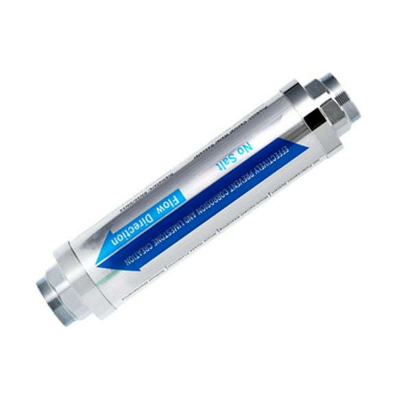 Whole House Central Water Softener Scale Filter Prevent Scale Built Up on Water Pipes Smart Toilet Boilers 3/4 Interface,1 * Scale Water Softener System(3/4 Interface),Silver-Gray