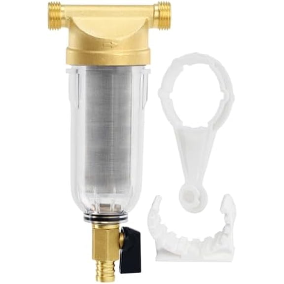 Whole House Water Filter, 40 Micron Spin Down Sediment Prefilter System, 3/4" MNPT,BPA-Free Heavy Duty Brass$$Tools & Hardware Other