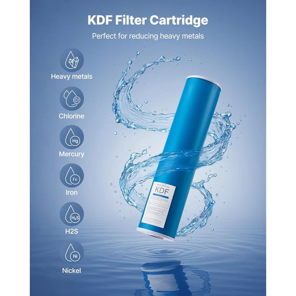 Whole House Water Filter Replacement Cartridge,4.5"x20"Coconut Shell Activated Carbon KDF Filter for Whole Home Water Filtration System,Reduce Heavy Metal,Chlorine,Taste,Odor