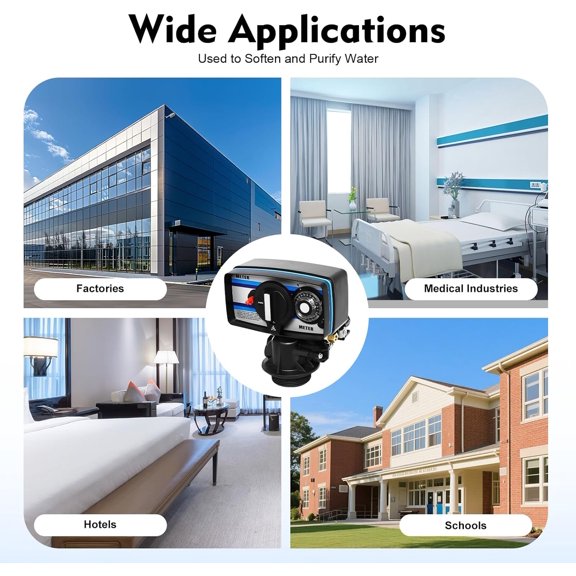 Whole House Water Softener Valve, 5600SM Flow Type Digital Control Valve for Water Softeners, 110V Automatic Operating Digital Timer Filter Control Head Valve Water Filter Softeners Resin