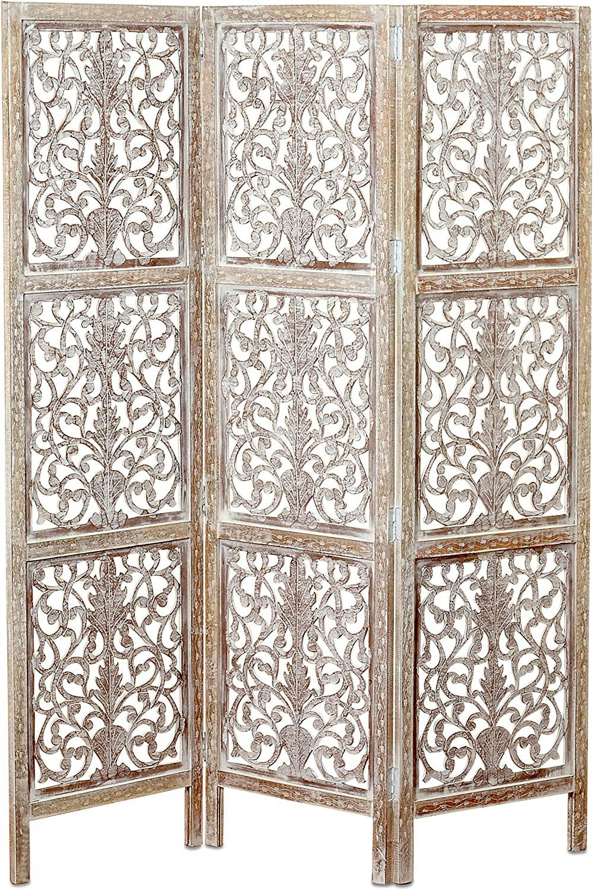 World Menagerie Mao 59.1'' W x 71.7'' H 3 - Panel Solid Wood Folding Room Divider