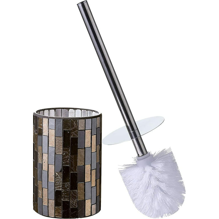 Whole Housewares Bathroom Toilet Brush Set (Black/Gold) 