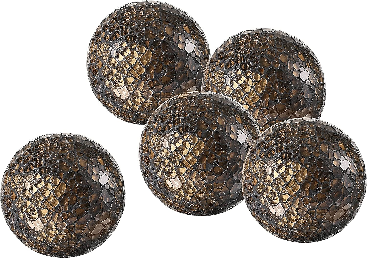 Whole Housewares Decorative Orbs Set Of 5 Glass Mosaic Sphere Balls