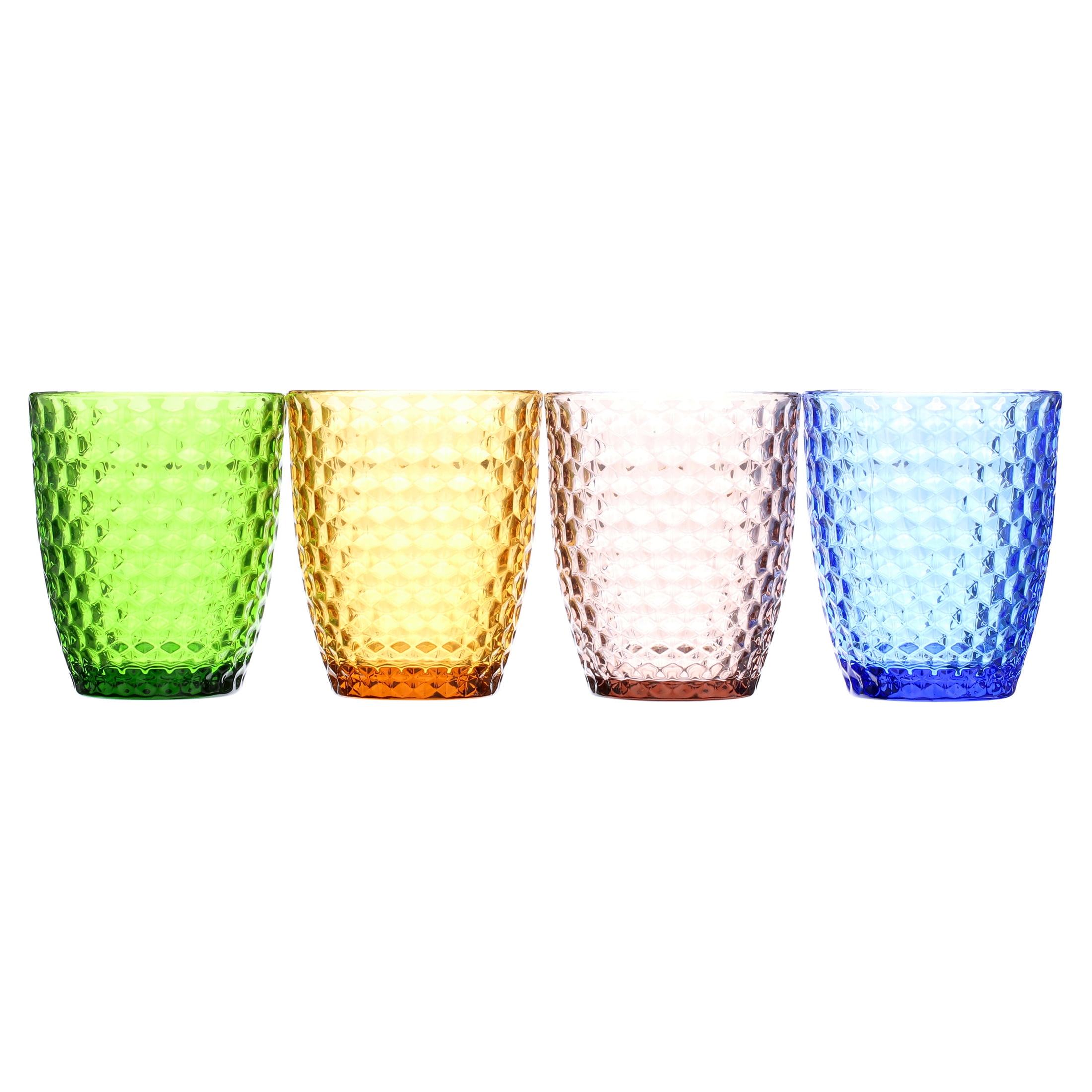 Whole Housewares Durable Drinking Glasses, Set of 4, Multi-Colors, Lead ...