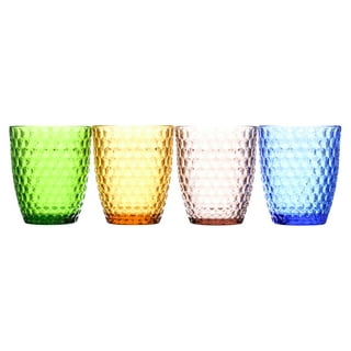 Le'raze Set of 12 Coastal Color Everyday Drinking Glasses - 4 Tall Highball  Glass Cups, 17oz. - 4 Juice Glasses, 7oz. - 4 Rock Drinking Glass, 13oz.