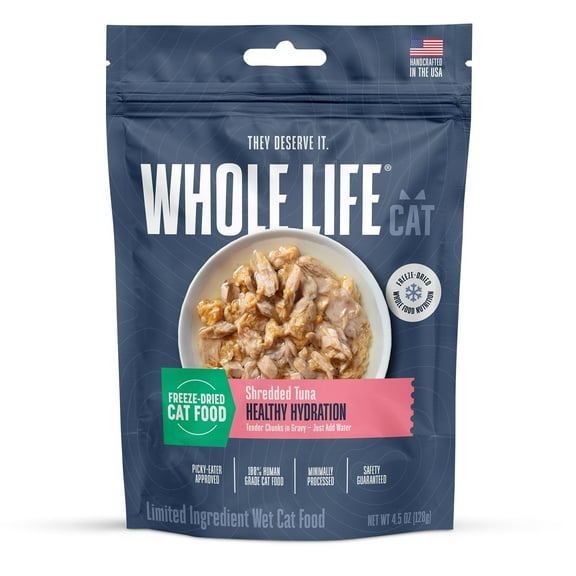 Whole Life Pet Bistro Bowls – Shredded Tuna Hydrating Snack and Meal Compliment For Cats, 3oz