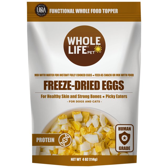 Whole Life Pet Freeze DHF10 Dried Diced Eggs for Dogs and Cats. Fully