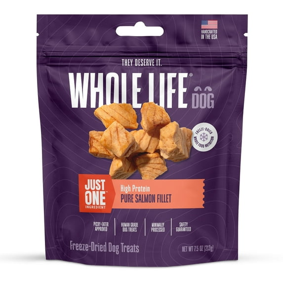 Whole Life Pet Just One Ingredient Salmon Treats for Dogs, 7.5oz