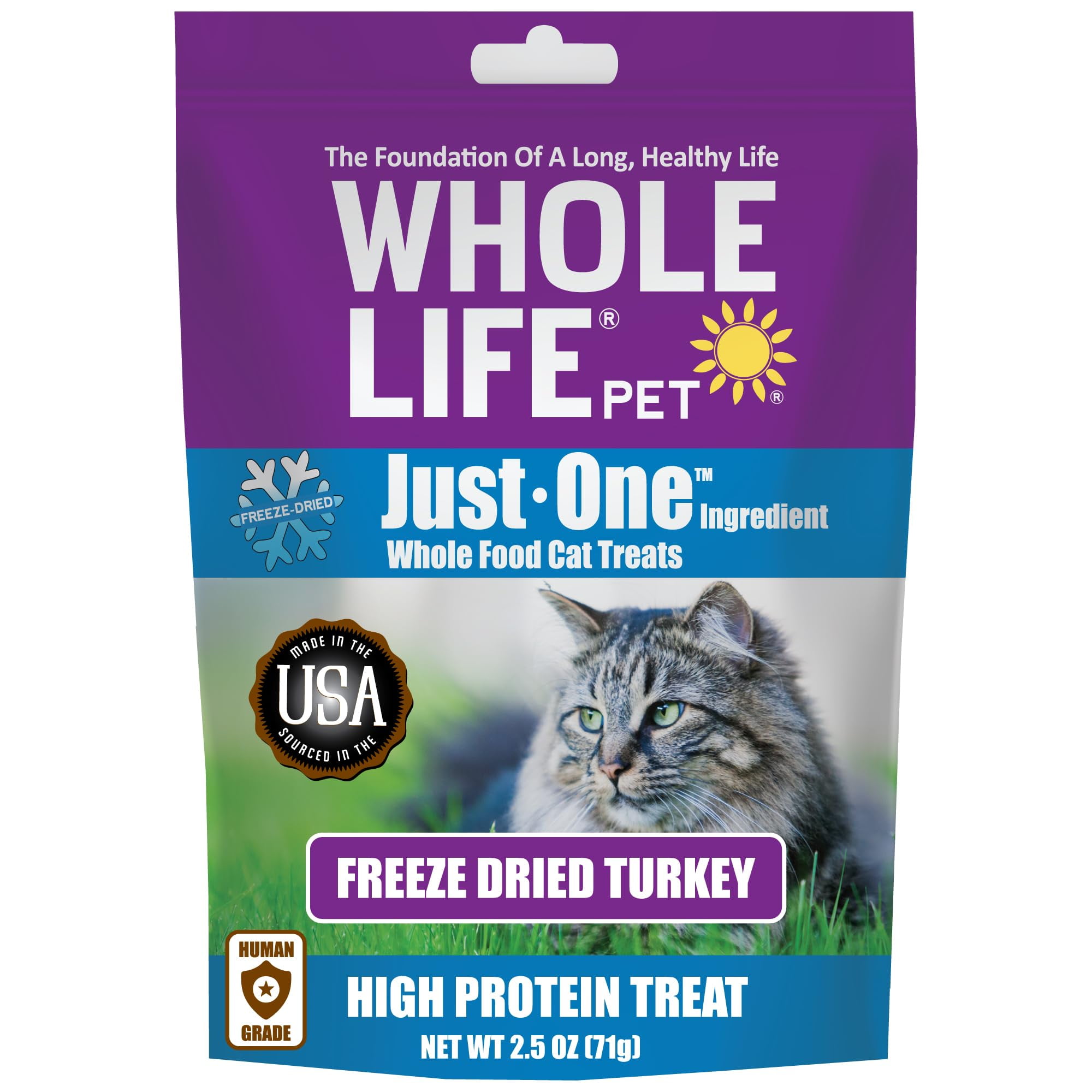 Whole Life Pet Just One Turkey Freeze Dried Cat Treats Human Grade