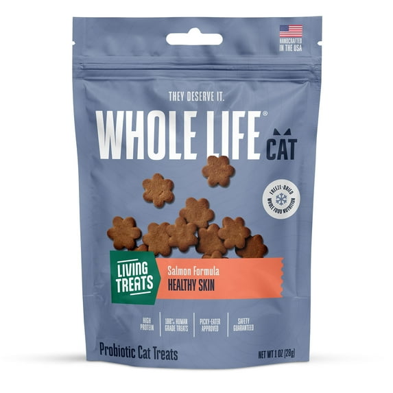 Whole Life Pet Living Treats – Healthy Skin Probiotic Snack For Cats, 1oz