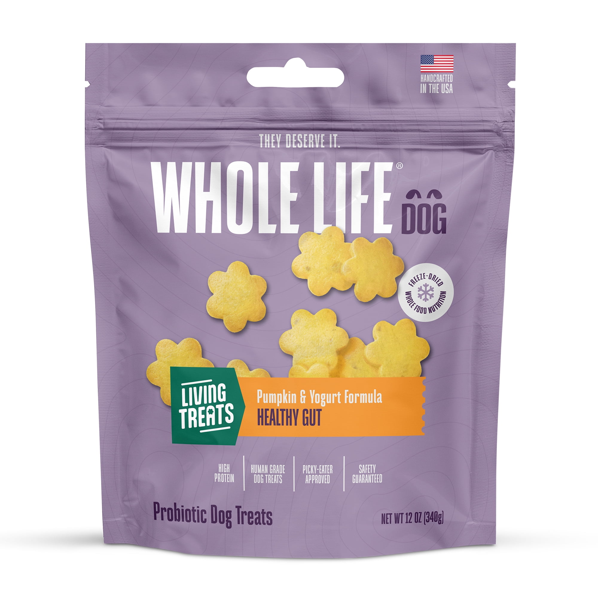 Whole Life Pet Living Treats – Pumpkin and Yogurt Recipe Probiotic Treats For Dogs, 12oz