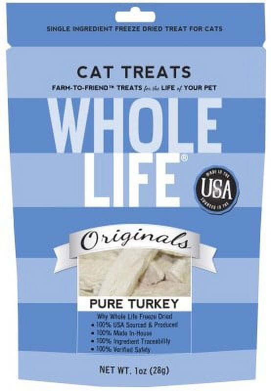 Whole Life Pet Originals 100 Turkey Freeze Dried Cat Treats 1 oz