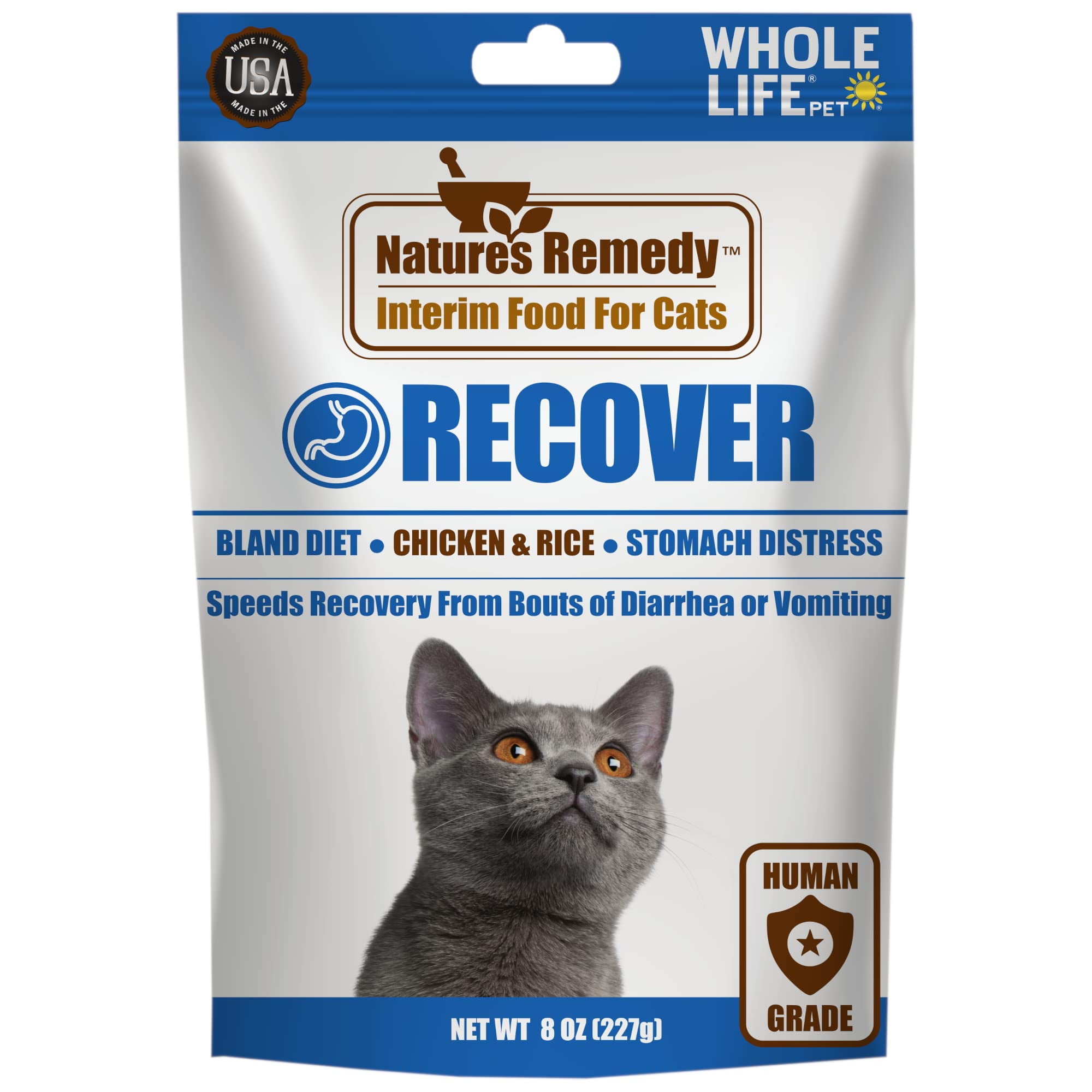 Whole Life Pet Recover. Bland Diet for Cats. Vomiting, Stomach Distress