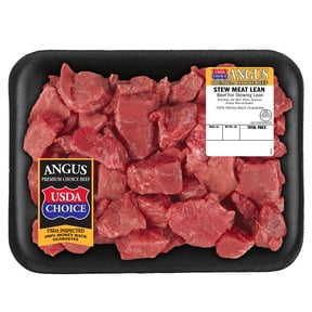 Beef Choice Angus Lean Stew Meat, Tray, Fresh, 1.0 - 1.25 lb