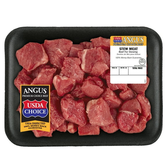 Beef Choice Angus Stew Meat, Tray, Fresh, 0.68 - 1.25 lb