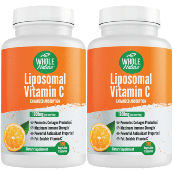 Whole Nature Liposomal Vitamin C, 1200 mg, High Absorption Immune System and Collagen Booster, 2 Pack
