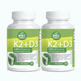 thumbnail image 1 of Whole Nature Vitamin D3 + K2 Supplement 5000 IU Vegan Gluten-Free Veggie Capsules 2 Pack, 1 of 8