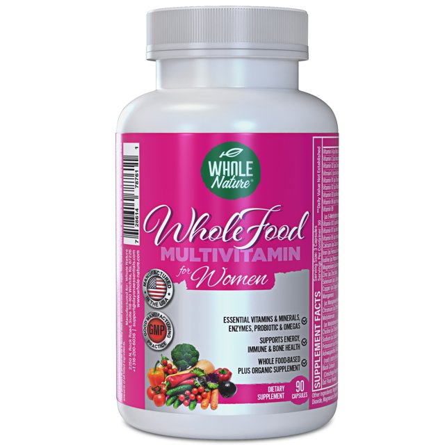 Whole Nature Whole Food Multivitamin for Women Non GMO, Gluten Free