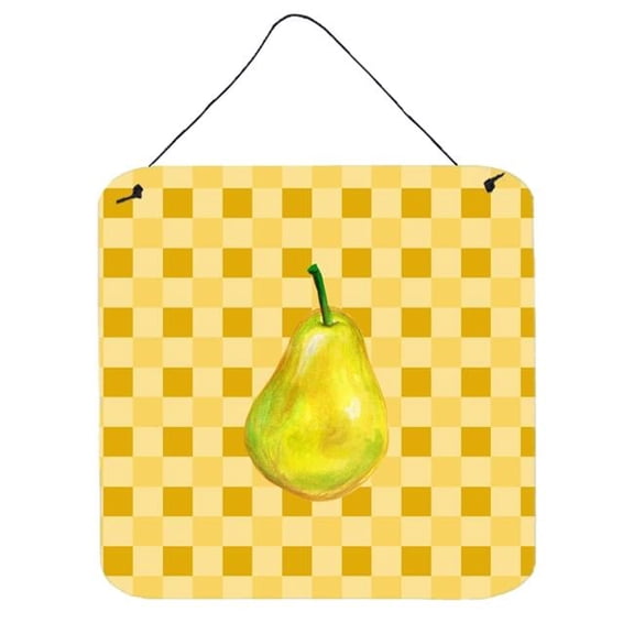 Whole Pear on Basketweave Wall or Door Hanging Prints