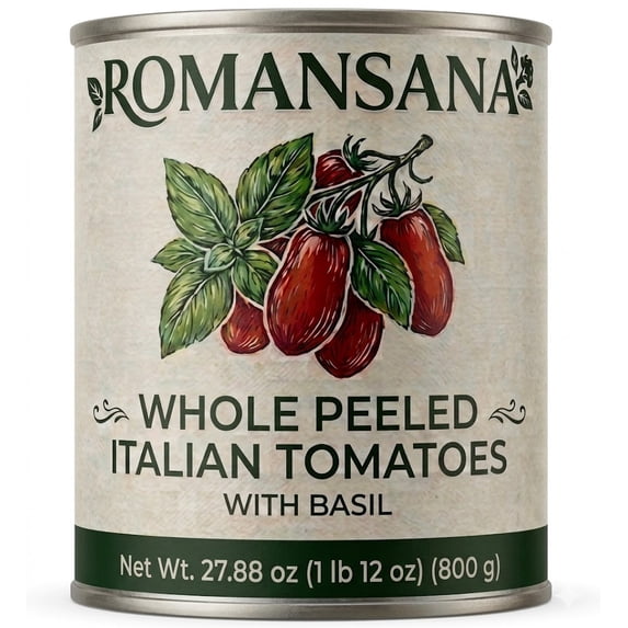 Whole Peeled Italian With Basil Tomatoes 27.88 oz Can