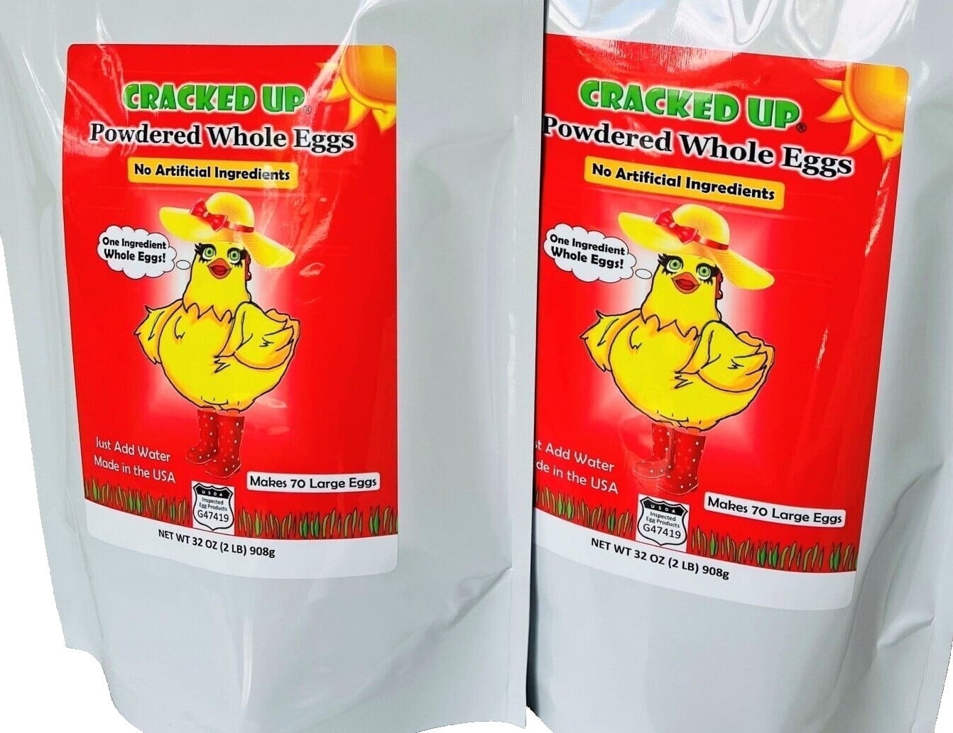 Whole Powdered Eggs, 2 Pack, 4lbs, Makes 140 Eggs, Non-GMO
