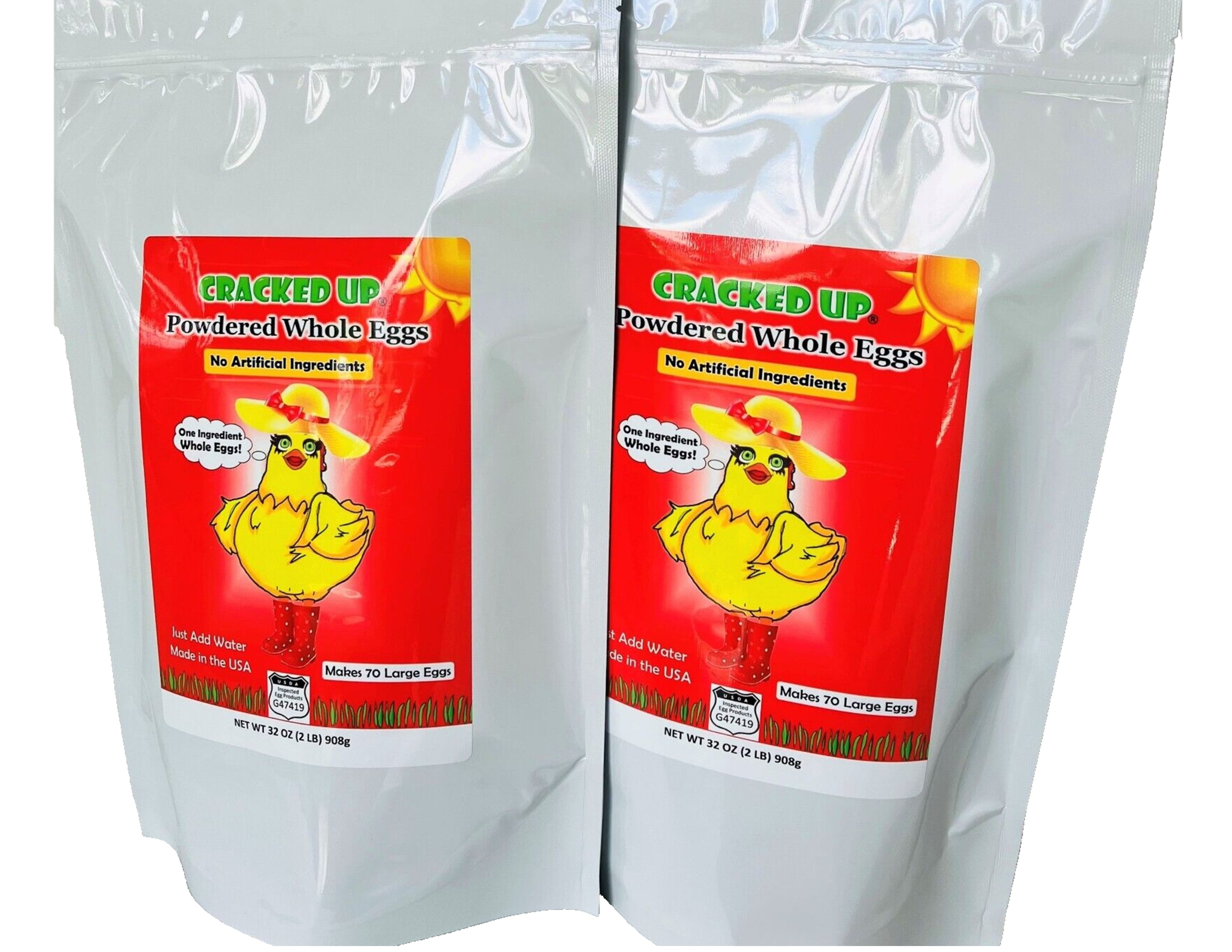 Whole Powdered Egg, 2 Pack, 4 Pounds Total, Makes 140 Large Eggs, Farm