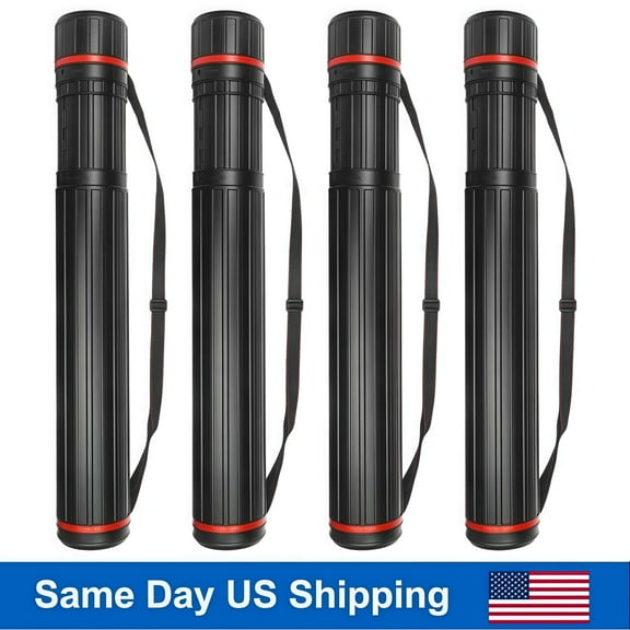Whole Sale Direct 30"-53" Portable Telescoping Poster Tube with Strap - Expandable Art/Blueprint Storage Case for Travel & Document Protection, 4-Pack