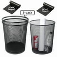 thumbnail image 1 of Whole Sale Deals 6-Gallon Metal Mesh Trash Can with Trash Bags - Lightweight, Modern Circular Design for Bathroom, Bedroom, Office & Kitchen - Black Wastebasket, 3-Pack, 1 of 7