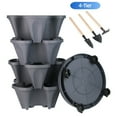 thumbnail image 1 of Whole Sale Deals Smart Space Vertical Planter 4-Tier Tower with Bonus Wheels - Mobile Gardening Pots for Indoor/Outdoor Flowers, Vegetables & Succulent Plants, Dark Gray, 1 of 7