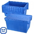 thumbnail image 1 of Whole Save Direct 150 lb Capacity Professional Heavy-Duty Storage Totes, 24" Storage Bin with Lid, 2-Pack, Blue, 1 of 7