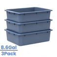 thumbnail image 1 of Whole Save Direct 3Pcs 32.6L Gray Utility Bus Box, Large Restaurant Grade Dish Tub for Commercial Kitchens, Bars & Catering Events, Stackable Storage Container for Home Organization, 1 of 7