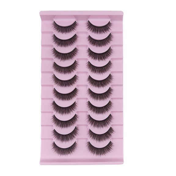 Whole Strip False Eyelashes, Black Band 3D Stereo Natural Look Eyelashes, Reusable One Piece Dramatic Fake Lashes for Daily Party Stage Bridal Makeup