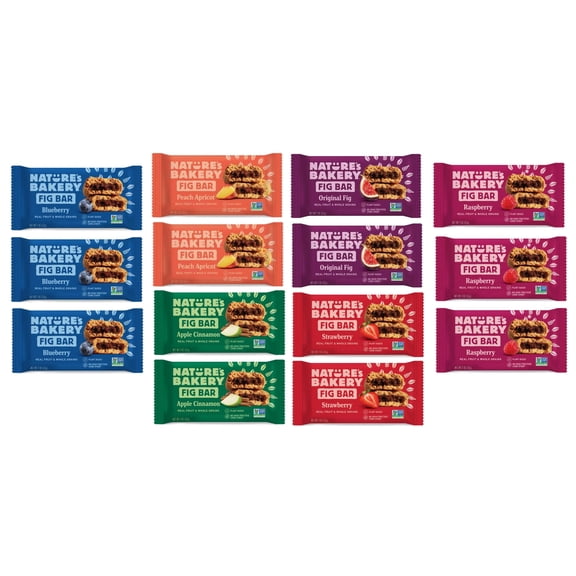 Whole Wheat Fig Bars, Variety Pack - Ultimate Healthy Stone Ground Whole Wheat Fig Bar (14 COUNT) Variety Pack Sampler, All Natural NON GMO Snack Food