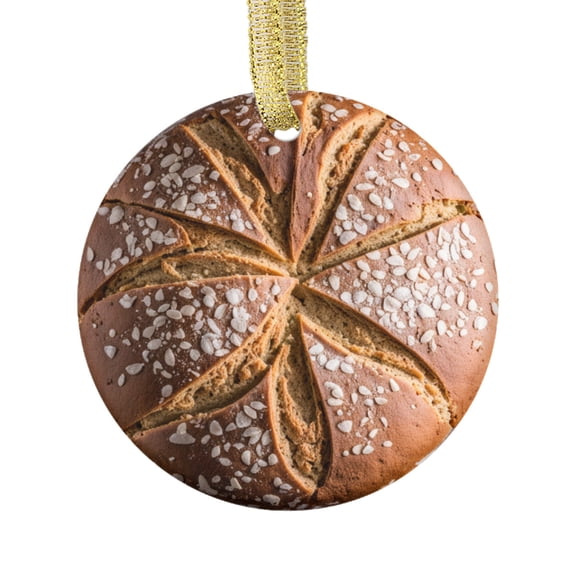 Whole Wheat Sourdough Bread Bakers Food Lovers Foodie Novelty Holiday Christmas Ornament Xmas Tree Gift (Flat Design Printed on Ceramic, NOT 3D)