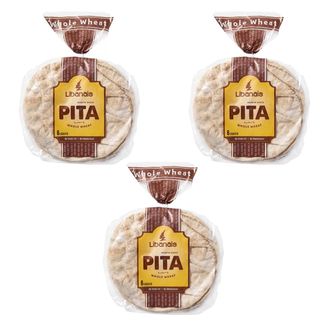 Whole Wheat Traditional Lebanese Pita Bread, Vegan, Kosher, Halal, 3
