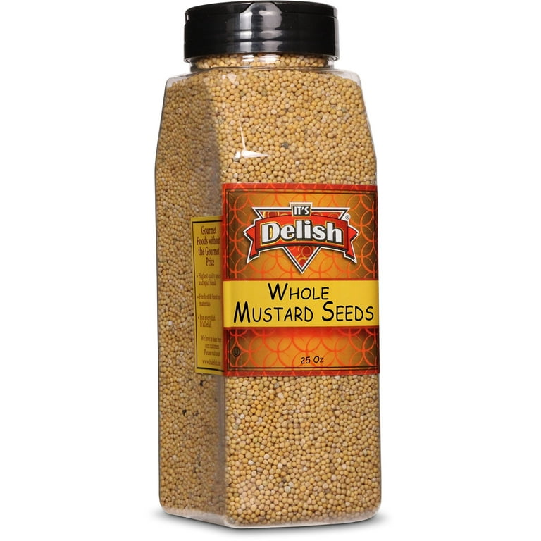 Whole Yellow Mustard Seeds by Its Delish, 25 OZ Large Jar All
