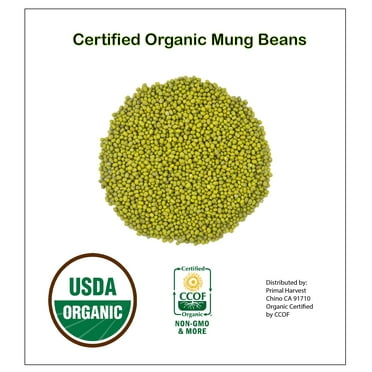 Whole dried Organic Mung Beans aka 'Green Gram' 'Maash' 'Moong' Prewashed Clean Ready to Cook non GMO