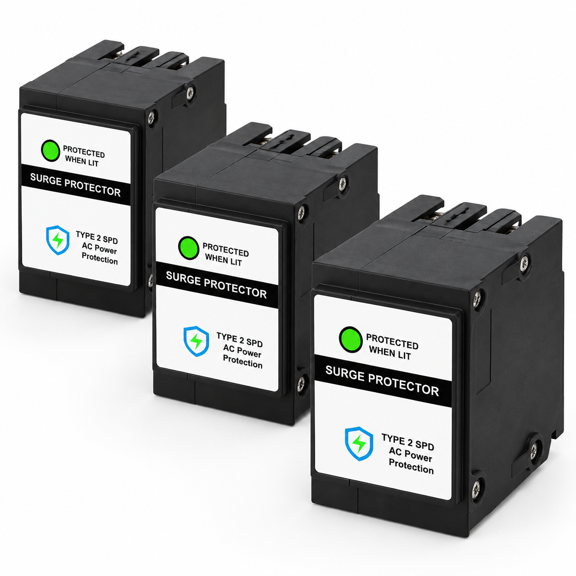 Whole-panel Circuit Breaker Surge Protective Device, 3 Count