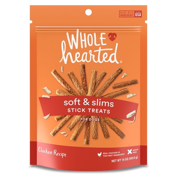 WholeHearted Grain Free Soft and Chewy Chicken Recipe Dog Treat Sticks 16 oz.