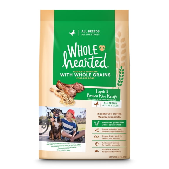 WholeHearted Lamb & Brown Rice Recipe with Whole Grains Dry Dog Food 30 lbs.