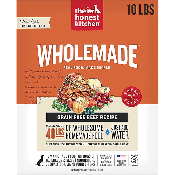 The Honest Kitchen Wholemade Grain Free Beef Dog Food 7 lbs