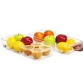 thumbnail image 1 of WholesHome Fridge Organizer Plastic Bin Set: Roll Out Clear Design with Dividers & Handles for Kitchen Organization - Refrigerator & Pantry Storage (Medium, 2-Pack), 1 of 9